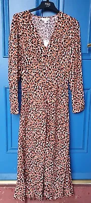New M&s Ladies X Ghost Holly Willoughby Animal Print Midi Tea Dress Size Uk 10 • £34.99