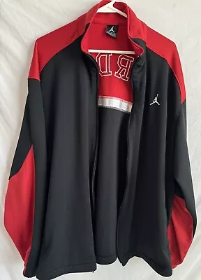 Nike Air Jordan Jacket Mens Size XL Black Red Jumpman Warm Up Basketball Retro • $29.95