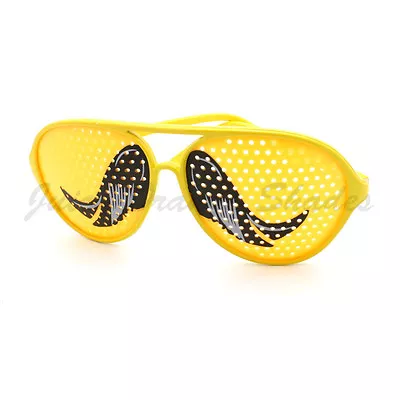 Cartoon Mustache Sunglasses Funny Gag Gift Novelty Aviators New • $6.95