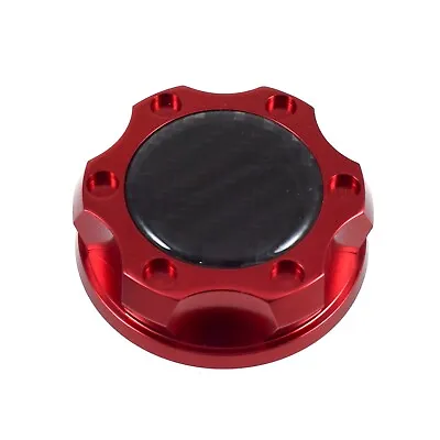 Red Racing Engine Oil Filler Cap Screw-in Black Carbon Fiber Emblem Fits Mazda • $31.95