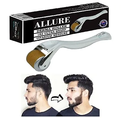 $20.66 • Buy Derma Roller Beard Growth Serum Set Real 1mm Titanium Needles Hair Loss +Cleaner