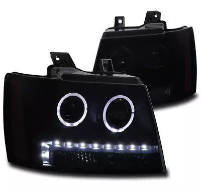 For 07-13 Avalanche Suburban Tahoe Halo Led Projector Headlight Lamp Black/smoke • $159.95