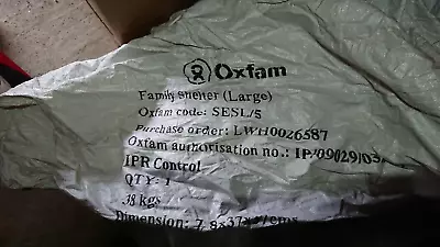 Oxfam Lightweight Emergency 8 Berth Tent Unused  • £200