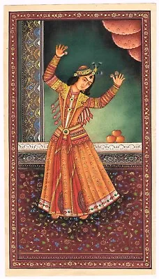 A Persian Qajar Woman - Hand Miniature Qajar Painting On Paper 6x11 Inches • $701.99