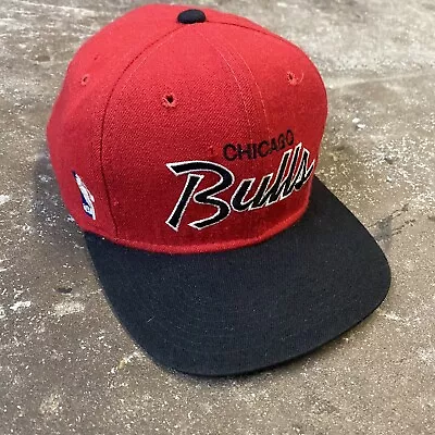 Vintage Chicago Bulls Sports Specialties Script 100% Wool Fitted Hat Cap 7 3/8 • $29.99