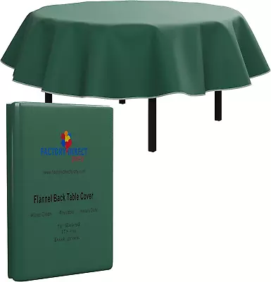 Dark Green Vinyl Tablecloths - 70 In. Round - Pack Of 1 Round Tablecloth - Dark  • $25.05