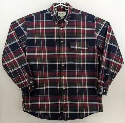 Eddie Bauer Long Sleeve Flannel Shirt Mens Size Large Tall LT Multi Color Plaid • $14.95