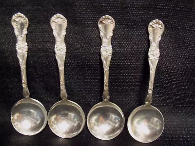 (4) R. Wallace 1835 Silverplate Floral 1902 Pattern Round Bowl Bouillon Spoons • $65