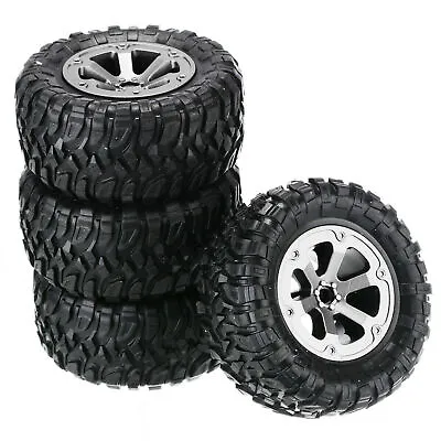 4Pack Rubber+Plastic Wheel Tyre Tires For WPL B14 C24 Military Truck 1:16 RC Car • $12.47
