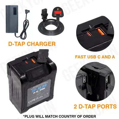 $173.51 • Buy Mini 99Wh 6785mAh 14.4V V-Mount Battery V-lock DTAP For Nanlite Aputure Amaran