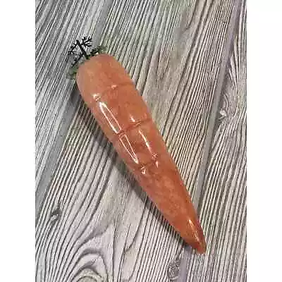 Granite Marble Stone Orange Carrot Paperweight Desk Decor 6.5” Long Vintage • $8.58