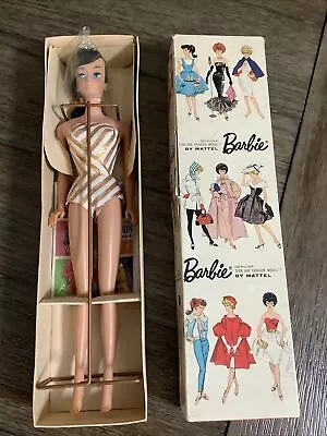 Vintage Barbie HTF 1964 Brunette European Swirl #860 Barbie With Original Box • $850