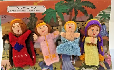 Hand Knitted Nativity Finger Puppets Acrylic Peru Jesus Mary Joseph Angel • $12.99