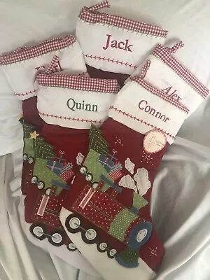 Pottery Barn Kids Red Train Quilted Christmas Stocking NEW • $25