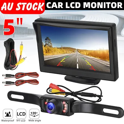 5  Reverse Camera Kit Monitor Screen Car Rear View Night Vision Waterproof Cam • $35.85