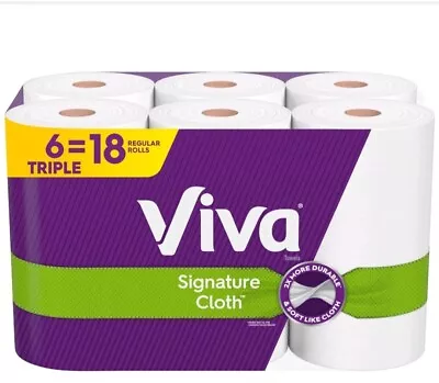 NEW Viva Signature Cloth Paper Towels 6 Triple Rolls (141 Sheets Per Roll) • $22.13