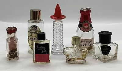 Lot Of 7 Vintage Empty Miniature Perfume & Nail Polish Bottles • $10.99