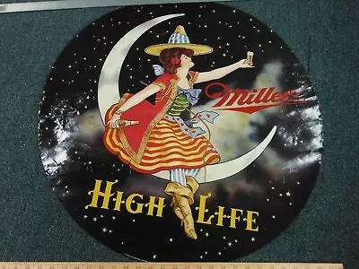 Miller High Life  Lady On The Moon  (1979) 26 3/4  Dia. Poster~#13 • $20
