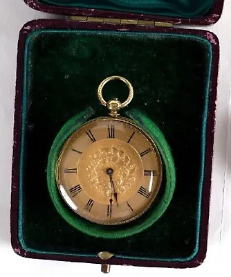 18CT GOLD POCKET Watch W Original 1861 Certificate. English Victorian Timepiece • £1950