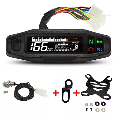 Motorcycle Speedometer Digital Odo-meter Electric Motor Bike Tachometer Motor • £37.07