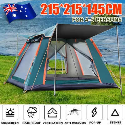 Auto Instant Pop Up Tent Camping 4-5 Person Shelter Hiking Fishing Shade Outdoor • $53.99