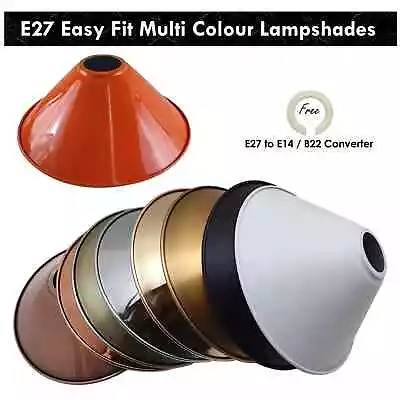 Vintage Lampshade Ceiling Light Shade Easy Fit Pendant Metal Lamp Shades • £3.59