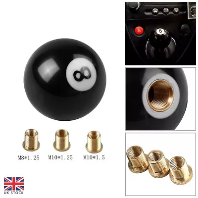 Car Manual 8 Pool Ball Gear Knob Shift Stick Universal With Brass Inserts • £11.99