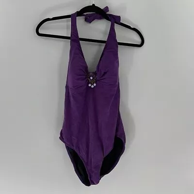 MAGICSUIT Purple Halter One Piece Bathing Suit Size US 14 Swimsuit USA Made • $17