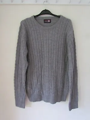 Next Mens Cable KNit  Wool Blend Elbow Patch Jumper Size L     N341y • £7.99
