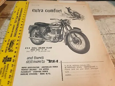 1960 BSA GOLDEN FLASH Motorcycle Original UK Sales Advert • $7.50