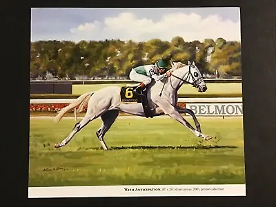 WITH ANTICIPATION Photo From Oil Painting  Horse Racing MAN O ‘ WAR STAKES • $4.99