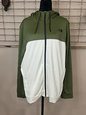 The North Face Men’s Sz L Cinder Tech Full Zip Up Coat Jacket Hoodie Green Ivory • $25