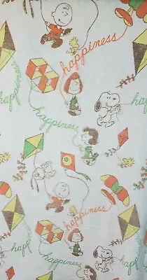 Vintage Peanuts Snoopy & Gang Blanket PEANUTS Happiness Flying A Kite 60  X 90  • $28