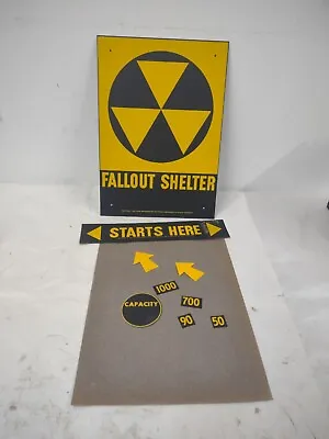 Vintage 1960's Fallout Shelter Sign NOS - Overlays Shipping Paper  • $39.99