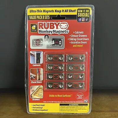 RUBY Monkey Magnets AS-SEEN-ON-TV Ultra-Thin Magnetic Plates Keep It All Shut • $19.99