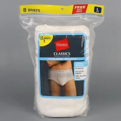 Hanes Men Briefs Pack Of 8 Full Cut Flex Waistband Cotton Size L Waist 36 To 38  • $16.16