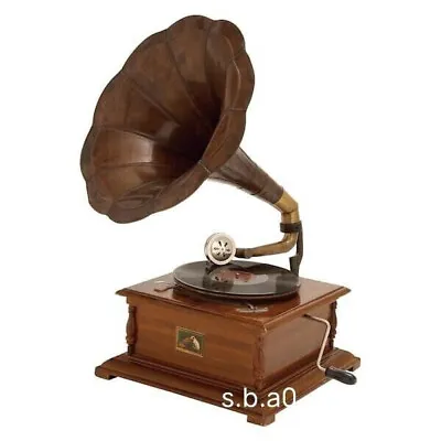 Antique Victor Victrola Phonograph Talking Machine With Tin Horn - Phonographs • $524.21