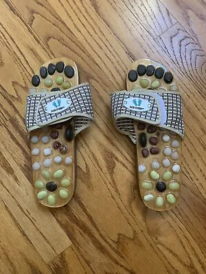 Neo Reflexology Sandals Women's 9 Smooth Stones Acupressure Massage Slides • $26