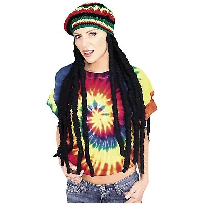 Bob Marley Jamaican Wig Rasta Reggae Beanie Hat With Dreadlocks Wig Costume • $16.90