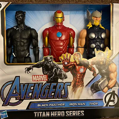 Marvel Avengers Titan Super Hero Series Black Panther Iron Man Thor Gift Set 12  • £19.99