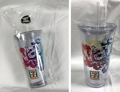 New 7-Eleven Hawaii Tumbler Cup Double Wall Insulated Colorful Hibiscus Logo • $39.95