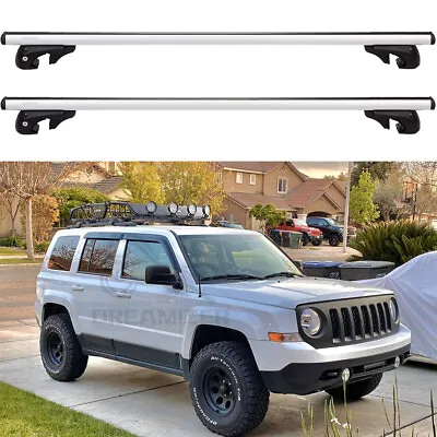 For Jeep Patriot 2007+ Aluminum 53  Roof Rack Cross Bar Luggage Carrier + Locks • $139.45