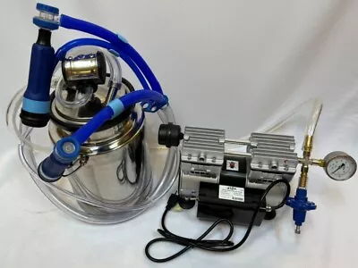 Portable Goat Bucket Milker: Oilless Vacuum Pump Pulsator Automatic Claw Cluster • $859.99