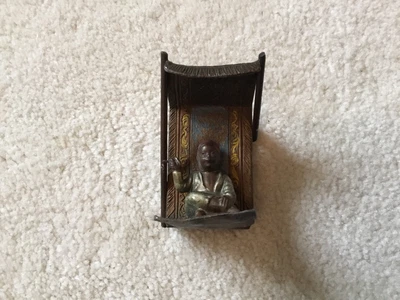 £14.99 • Buy Antique Cast Metal Bronze Coloured Match Box Holder Man In Fez Ali Baba