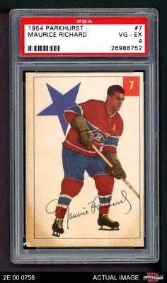 1954 Parkhurst #7 Maurice Richard Canadiens HOF PSA 4 - VG/EX 2E 00 0758 • $690