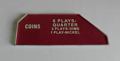 New Seeburg 3W1 Wallbox Coin Entry Glass 6 Plays Quarter 2 Plays Dime 1 Nickel • $15