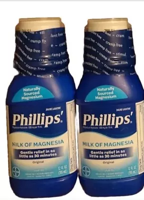 Phillips Milk Of Magnesia Original 12 Oz Laxative Constipation (2 Pack) 8/2024+ • $14.95