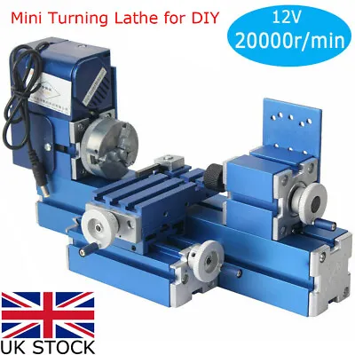 Mini Motorized Lathe Machine 24W Metal Woodworking Tool For Model DIY Making • £165.98