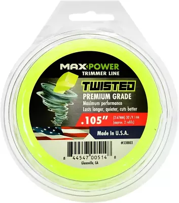 Maxpower 338803 Premium Twisted Trimmer Line .105-Inch Twisted Trimmer Line 30-F • $10.01