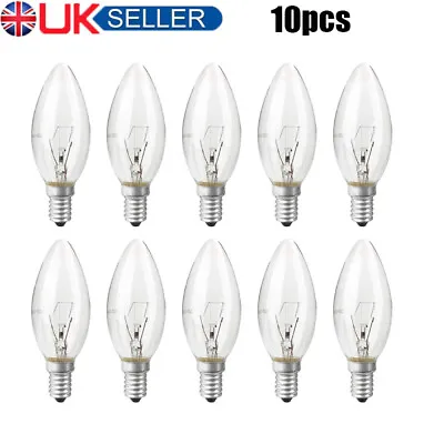 £7.49 • Buy 10x 40w Candle Bulb SES E14 Clear Dimmable Small Edison Screw In Candle Bulbs